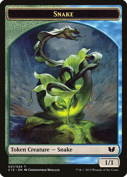 Snake, carta Magic di tipo Token Creature — Snake illustrata da Christopher Moeller