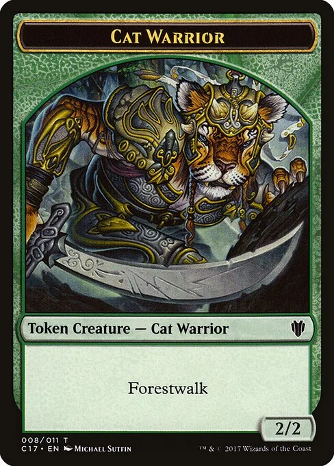 Cat Warrior, carta Magic di tipo Token Creature — Cat Warrior illustrata da Michael Sutfin
