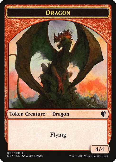 Dragon, carta Magic di tipo Token Creature — Dragon illustrata da Vance Kovacs