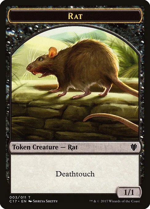 Rat, carta Magic di tipo Token Creature — Rat illustrata da Shreya Shetty