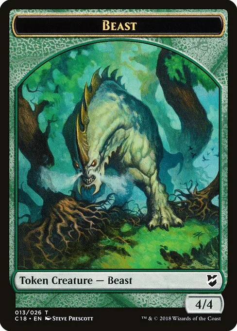 Beast, carta Magic di tipo Token Creature — Beast illustrata da Steve Prescott