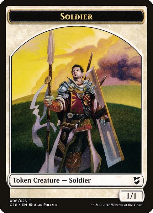 Soldier, carta Magic di tipo Token Creature — Soldier illustrata da Alan Pollack