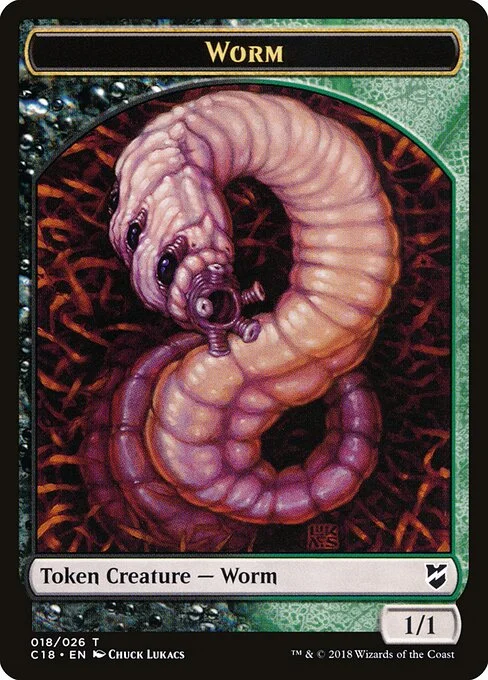 Worm, carta Magic di tipo Token Creature — Worm illustrata da Chuck Lukacs