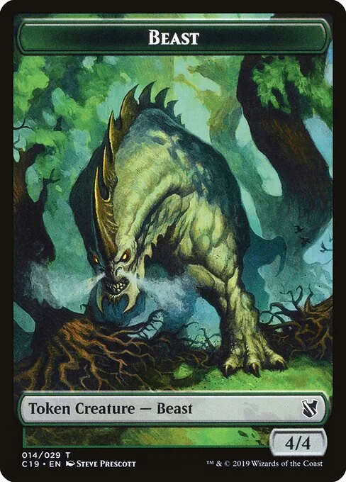 Beast, carta Magic di tipo Token Creature — Beast illustrata da Steve Prescott