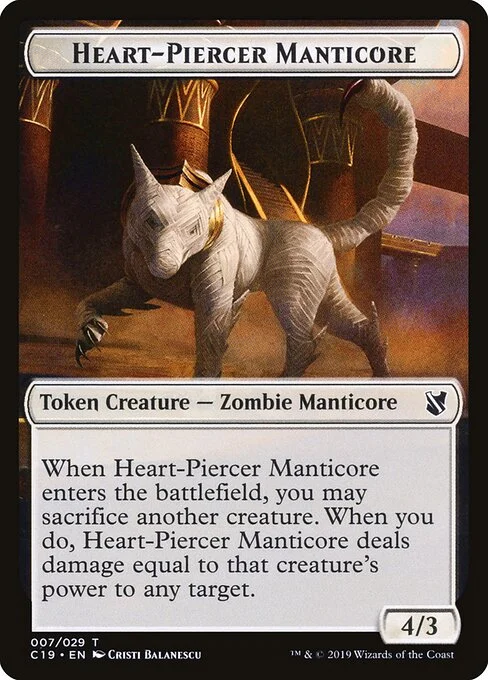 Heart-Piercer Manticore, carta Magic di tipo Token Creature — Zombie Manticore illustrata da Cristi Balanescu