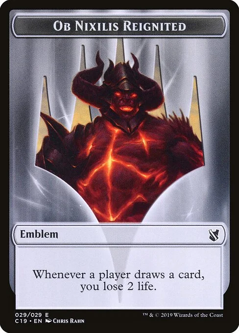 Ob Nixilis Reignited Emblem, carta Magic di tipo Emblem — Nixilis illustrata da Chris Rahn