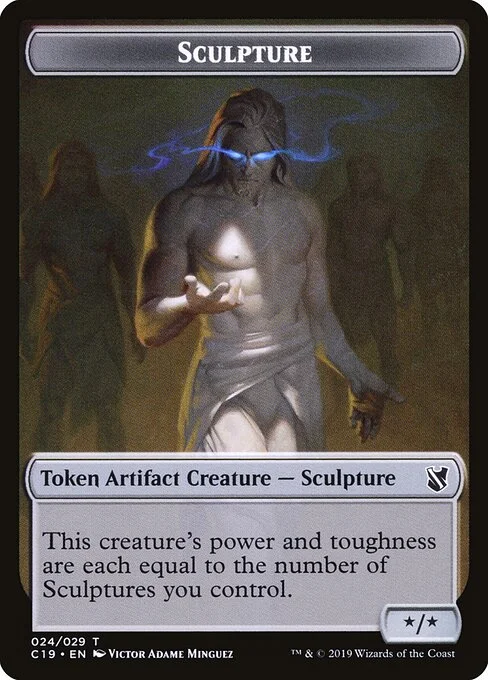 Sculpture, carta Magic di tipo Token Artifact Creature — Sculpture illustrata da Victor Adame Minguez