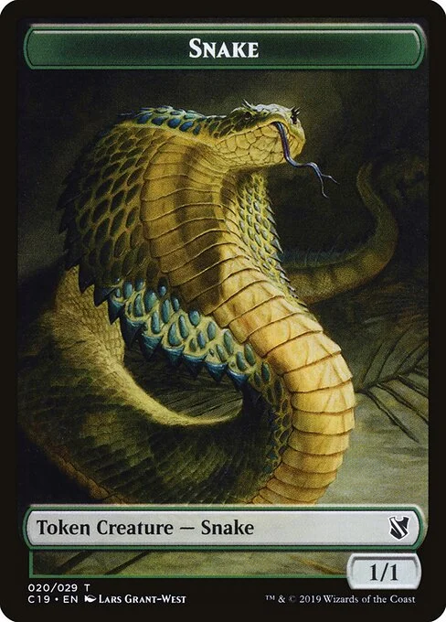 Snake, carta Magic di tipo Token Creature — Snake illustrata da Lars Grant-West