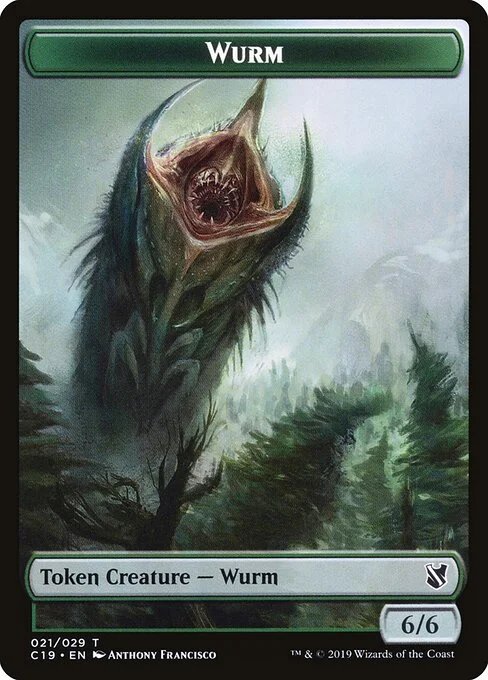 Wurm, carta Magic di tipo Token Creature — Wurm illustrata da Anthony Francisco