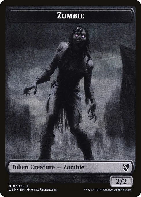 Zombie, carta Magic di tipo Token Creature — Zombie illustrata da Anna Steinbauer