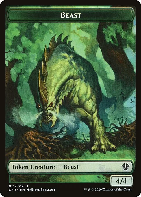 Beast, carta Magic di tipo Token Creature — Beast illustrata da Steve Prescott