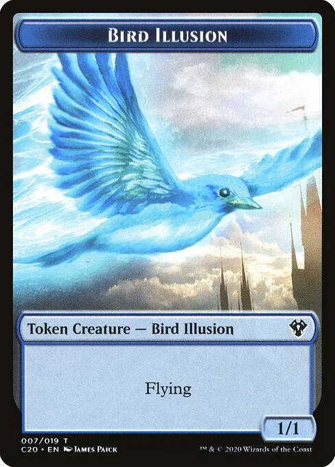 Bird Illusion, carta Magic di tipo Token Creature — Bird Illusion illustrata da James Paick