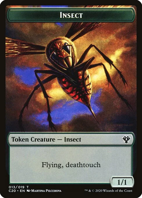 Insect, carta Magic di tipo Token Creature — Insect illustrata da Martina Pilcerova
