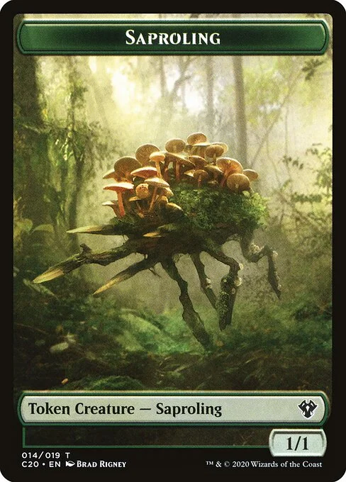 Saproling, carta Magic di tipo Token Creature — Saproling illustrata da Brad Rigney