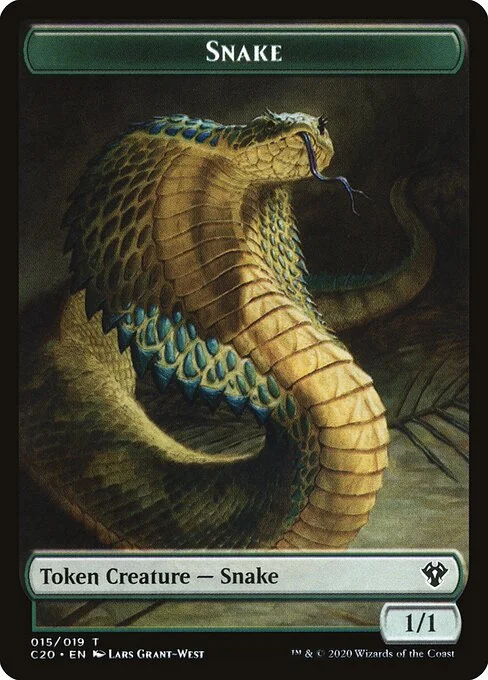 Snake, carta Magic di tipo Token Creature — Snake illustrata da Lars Grant-West