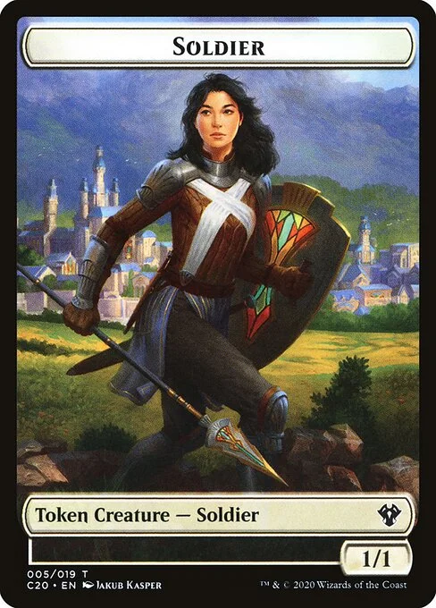 Soldier, carta Magic di tipo Token Creature — Soldier illustrata da Jakub Kasper