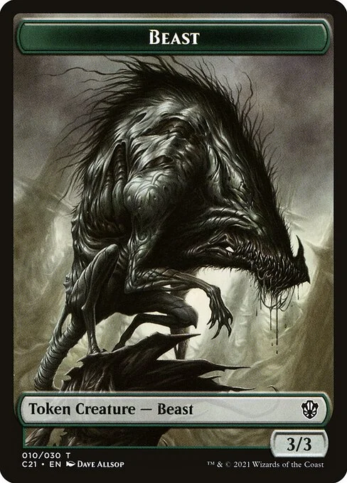 Beast, carta Magic di tipo Token Creature — Beast illustrata da Dave Allsop