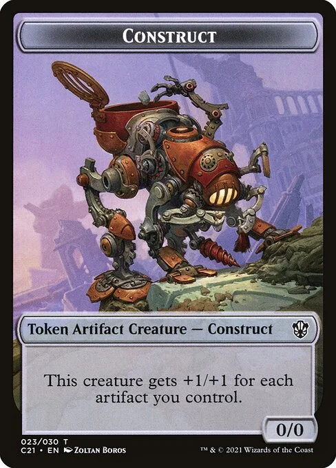 Construct, carta Magic di tipo Token Artifact Creature — Construct illustrata da Zoltan Boros