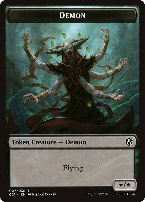 Demon, carta Magic di tipo Token Creature — Demon illustrata da Kieran Yanner