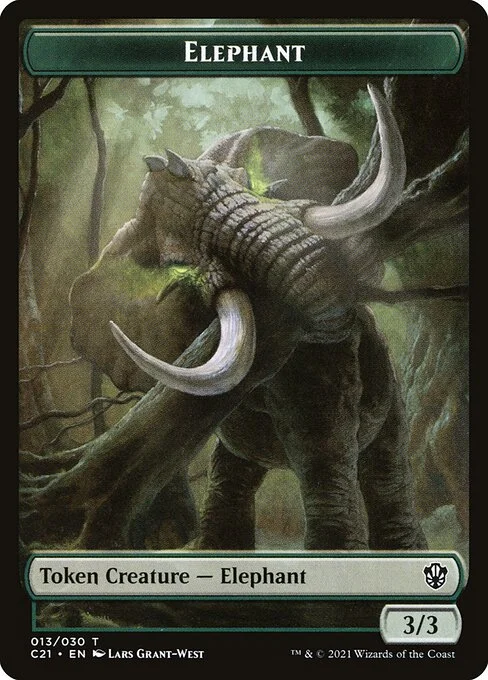 Elephant, carta Magic di tipo Token Creature — Elephant illustrata da Lars Grant-West