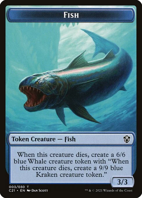 Fish, carta Magic di tipo Token Creature — Fish illustrata da Dan Murayama Scott
