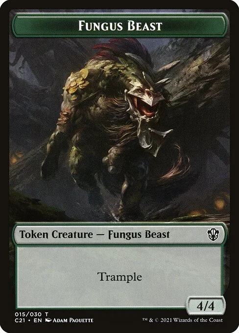 Fungus Beast, carta Magic di tipo Token Creature — Fungus Beast illustrata da Adam Paquette
