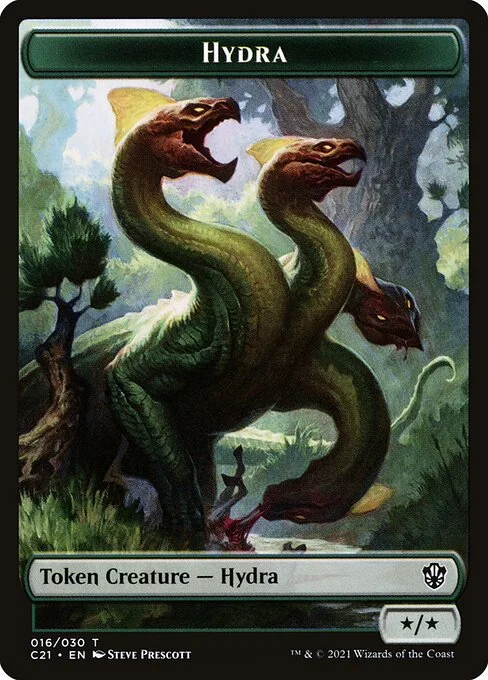 Hydra, carta Magic di tipo Token Creature — Hydra illustrata da Steve Prescott