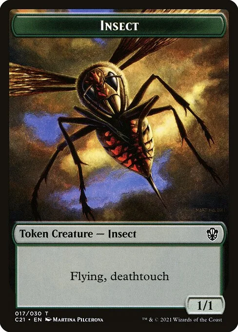 Insect, carta Magic di tipo Token Creature — Insect illustrata da Martina Pilcerova