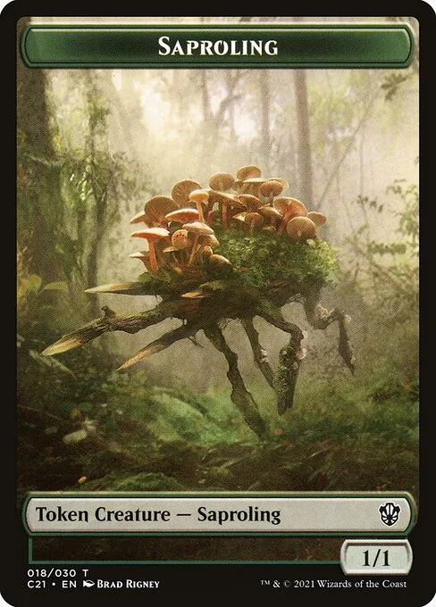 Saproling, carta Magic di tipo Token Creature — Saproling illustrata da Brad Rigney
