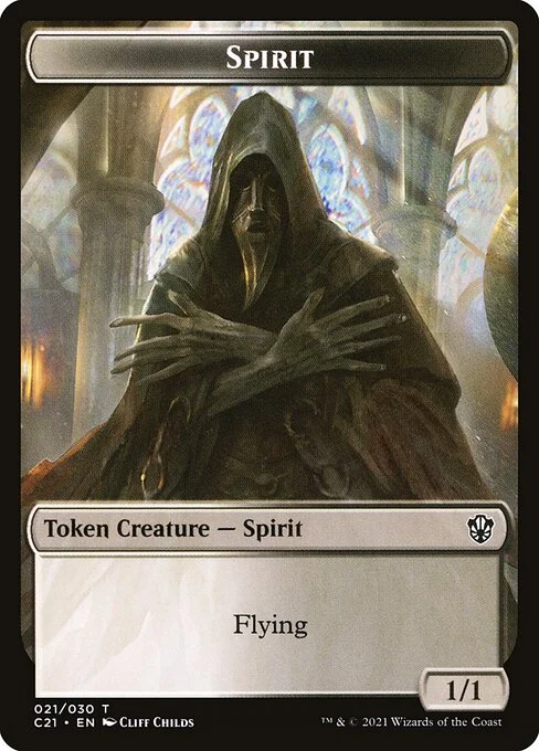Spirit, carta Magic di tipo Token Creature — Spirit illustrata da Cliff Childs