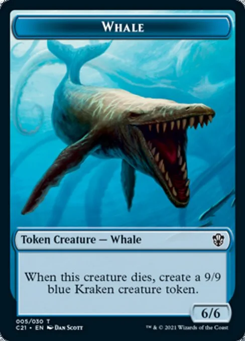 Whale, carta Magic di tipo Token Creature — Whale illustrata da Dan Murayama Scott