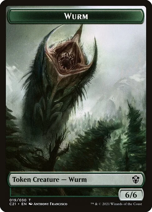Wurm, carta Magic di tipo Token Creature — Wurm illustrata da Anthony Francisco