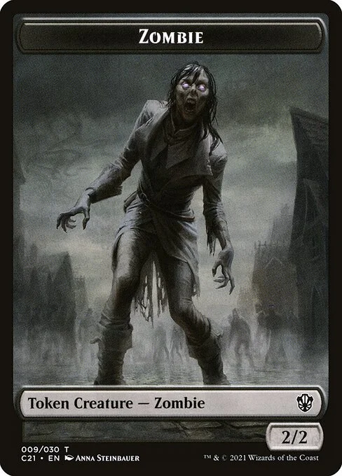 Zombie, carta Magic di tipo Token Creature — Zombie illustrata da Anna Steinbauer