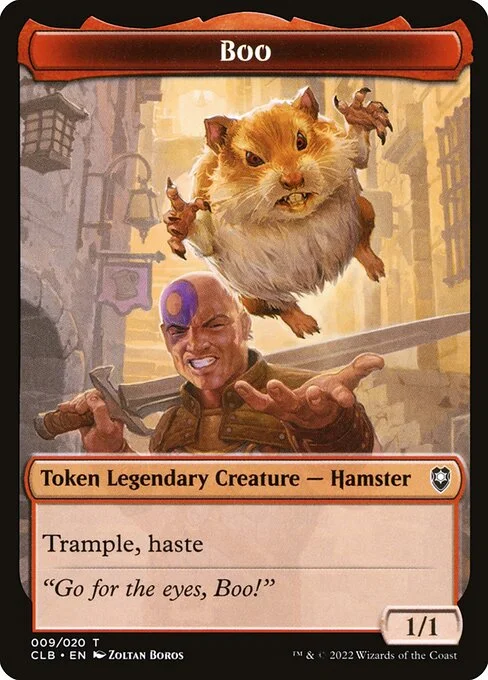 Boo, carta Magic di tipo Token Legendary Creature — Hamster illustrata da Zoltan Boros