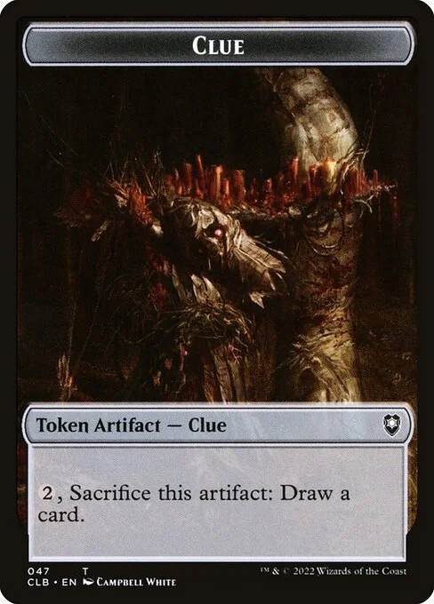 Clue, carta Magic di tipo Token Artifact — Clue illustrata da Campbell White