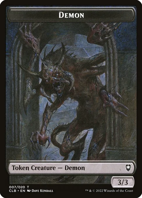 Demon, carta Magic di tipo Token Creature — Demon illustrata da Dave Kendall