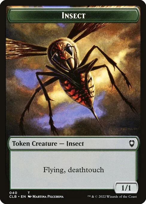 Insect, carta Magic di tipo Token Creature — Insect illustrata da Martina Pilcerova