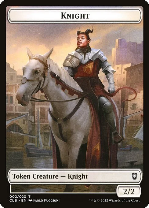 Knight, carta Magic di tipo Token Creature — Knight illustrata da Paolo Puggioni