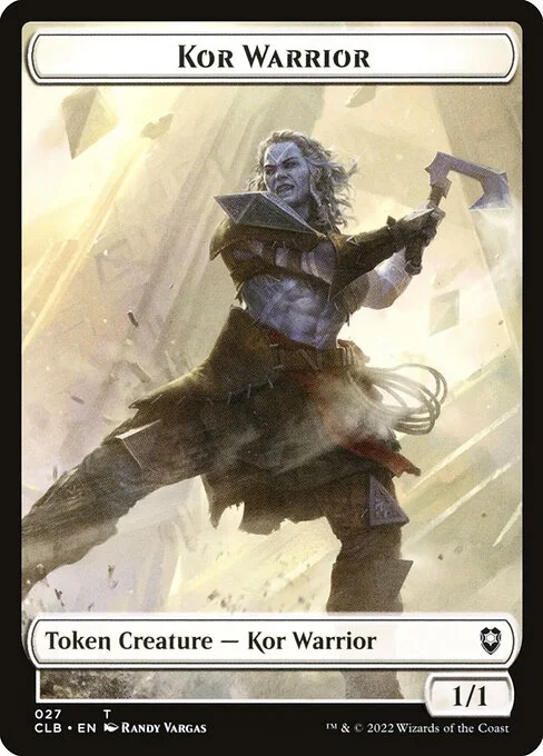 Kor Warrior, carta Magic di tipo Token Creature — Kor Warrior illustrata da Randy Vargas
