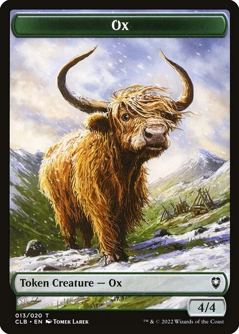 Ox, carta Magic di tipo Token Creature — Ox illustrata da Tomek Larek