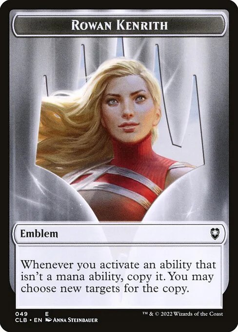 Rowan Kenrith Emblem, carta Magic di tipo Emblem — Rowan illustrata da Anna Steinbauer