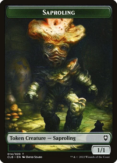 Saproling, carta Magic di tipo Token Creature — Saproling illustrata da David Szabo