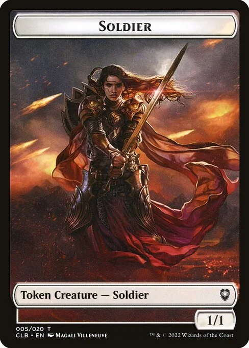 Soldier, carta Magic di tipo Token Creature — Soldier illustrata da Magali Villeneuve