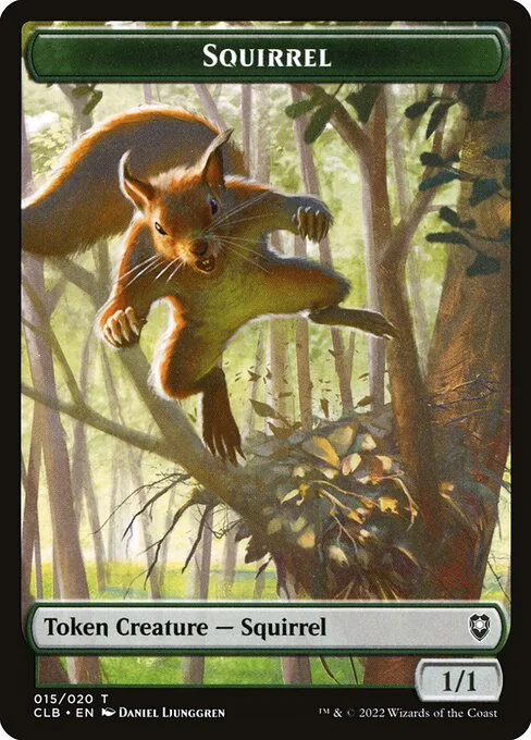 Squirrel, carta Magic di tipo Token Creature — Squirrel illustrata da Daniel Ljunggren