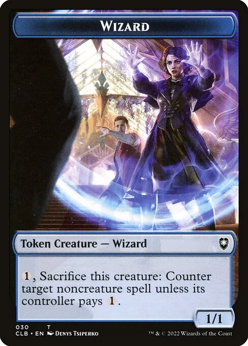 Wizard, carta Magic di tipo Token Creature — Wizard illustrata da Denys Tsiperko