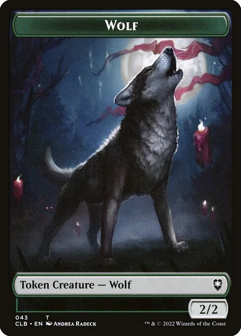 Wolf, carta Magic di tipo Token Creature — Wolf illustrata da Andrea Radeck