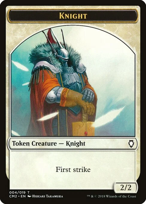 Knight, carta Magic di tipo Token Creature — Knight illustrata da Hideaki Takamura