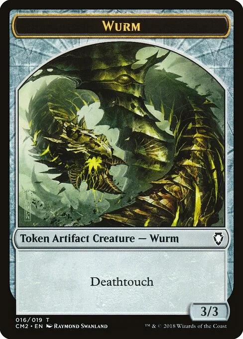 Wurm, carta Magic di tipo Token Artifact Creature — Wurm illustrata da Raymond Swanland