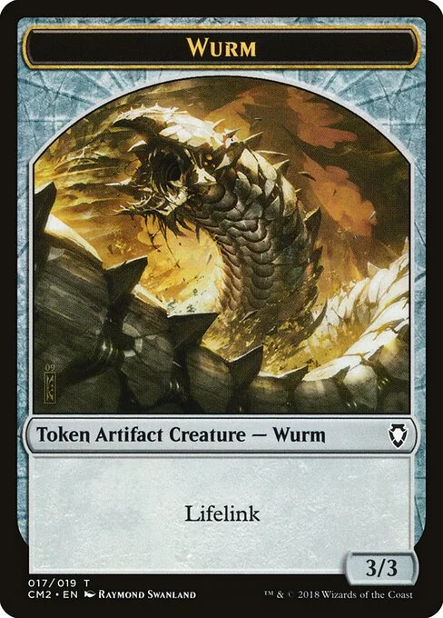 Wurm, carta Magic di tipo Token Artifact Creature — Wurm illustrata da Raymond Swanland