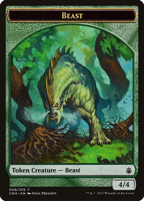 Beast, carta Magic di tipo Token Creature — Beast illustrata da Steve Prescott